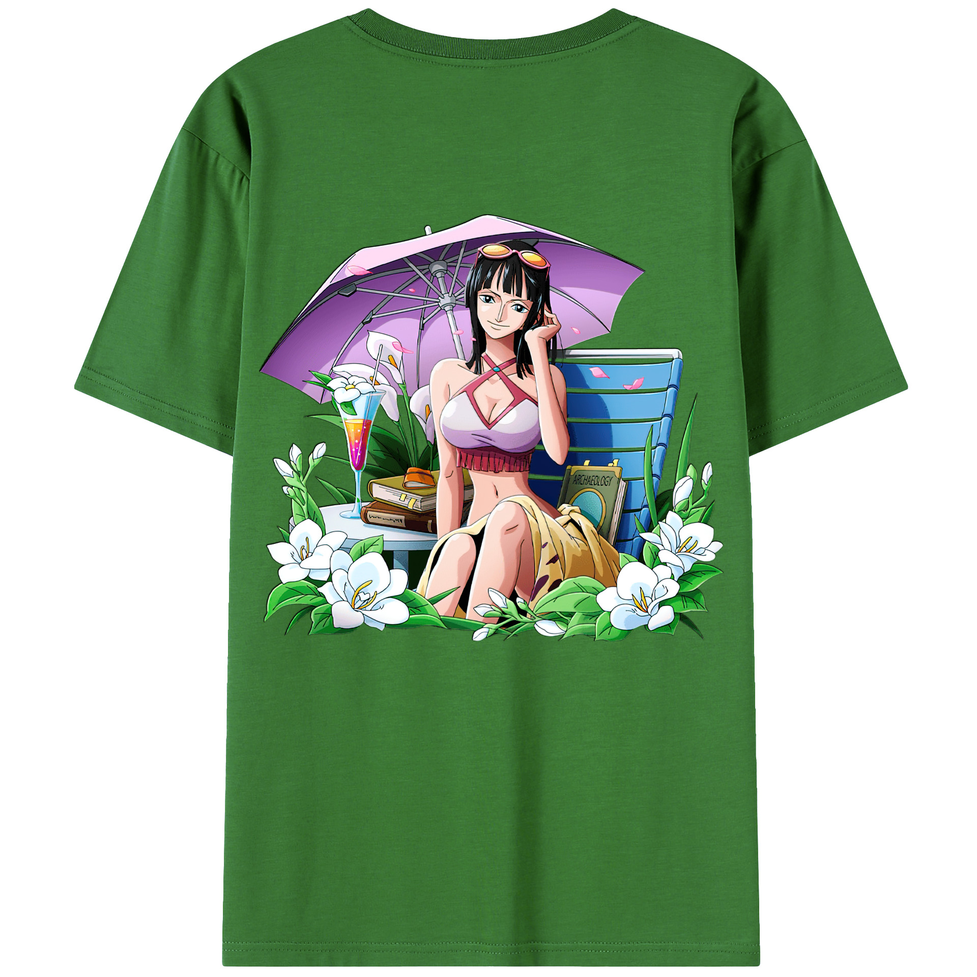 ワンピース ニコ・ロビン ONE PIECE Nico Robin レディース半袖Tシャツ(バックプリント)